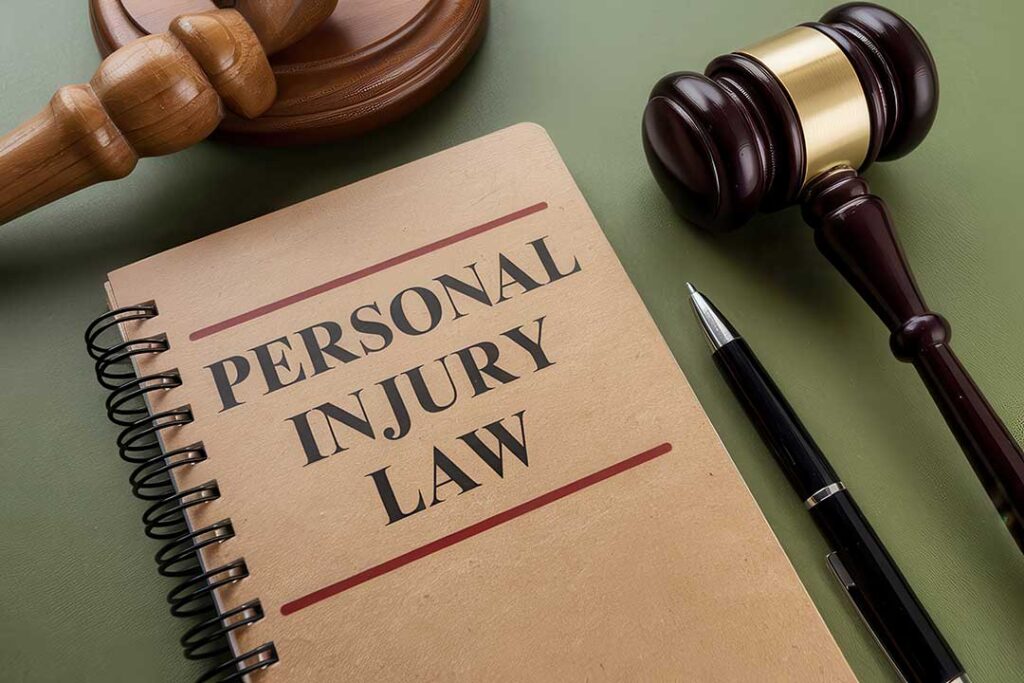A person reviews a settlement statement, tax forms, and medical expense records at a home desk.